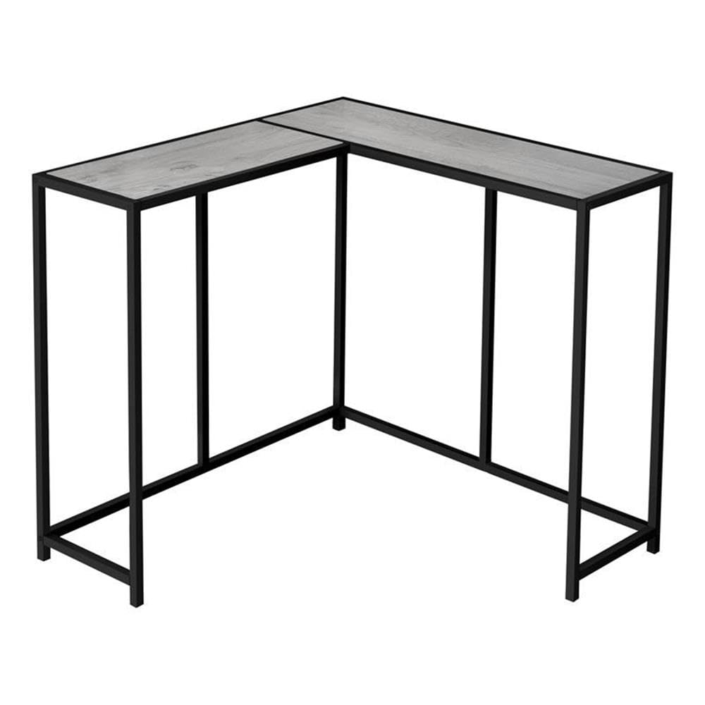 Monarch Specialties I 2156 Accent Table, Console, Entryway, Narrow, Corner, Living Room, Bedroom, Metal, Laminate, Grey, Black, Contemporary, Modern