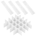 Mann Mart Adjustable Drawer Dividers: Organize Clothes, Socks & More With 12 Clear Plastic Inserts (45X7Cm)