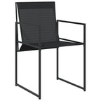 vidaXL Patio Dining Set - 5-Piece Outdoor Table and Chairs with Foldable Seats, Tempered Glass Top, UV-Resistant Textilene Fabric, Black for Garden, Backyard, Patio, Deck
