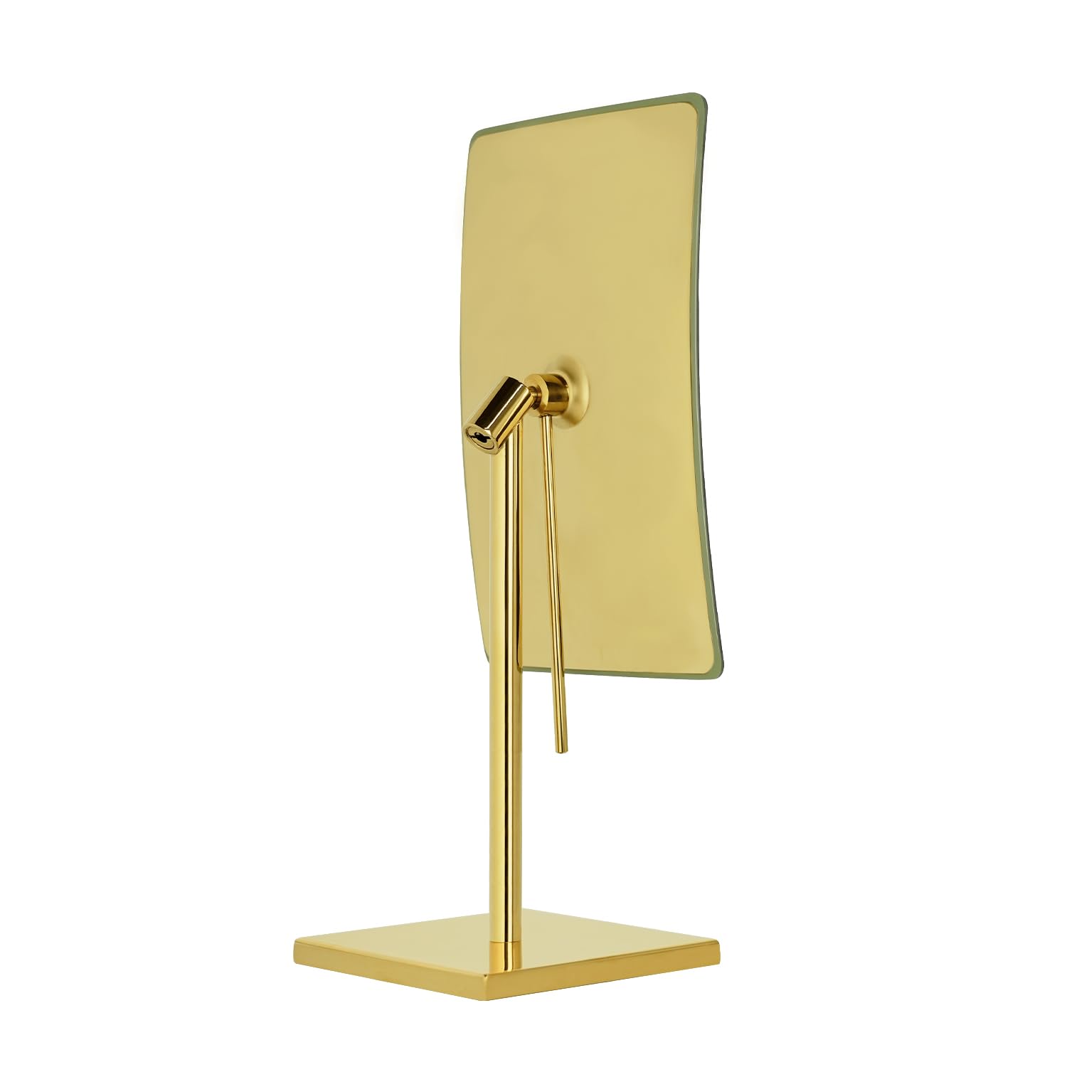 Dowry 5X Tabletop Magnifying Makeup Mirror Adjustable Rectangular Vanity Mirror For Bedroom 304 Stainless Steel Gold Brushed