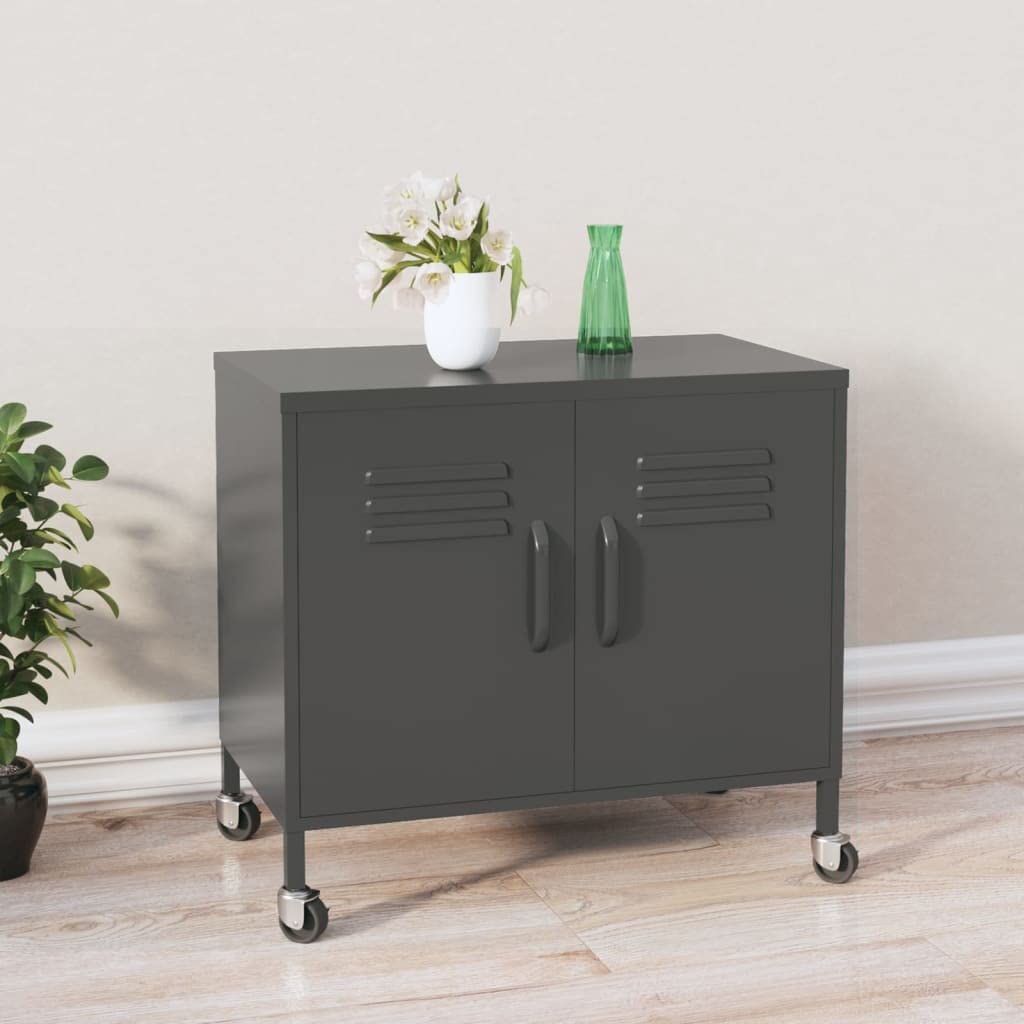 vidaXL Storage Cabinet Anthracite 23.6&quot;x13.8&quot;x19.3&quot; Steel
