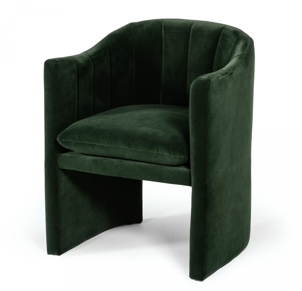 HomeRoots Dark Green Velvet Modern Curvilinear Dining Chair