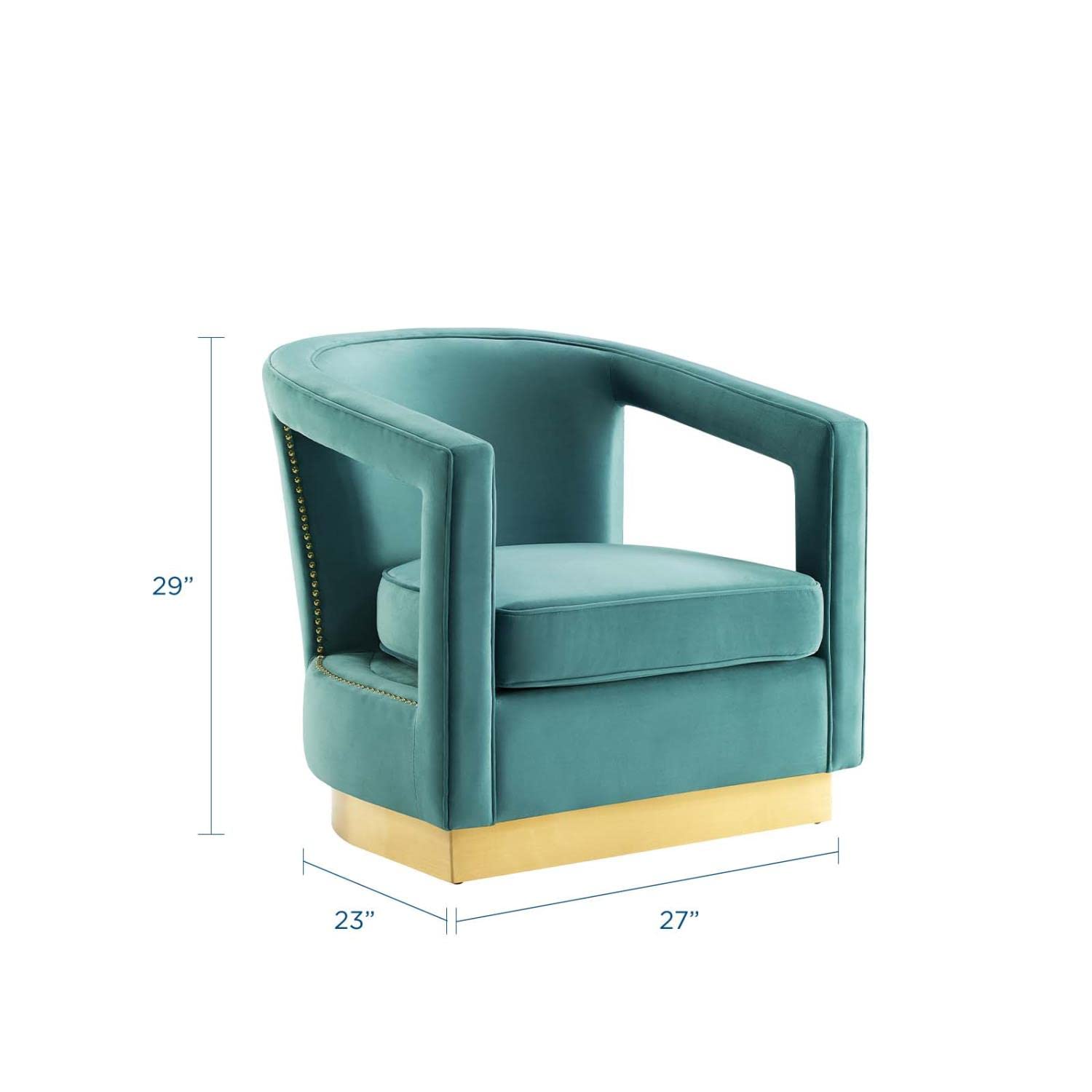 Modway Frolick Upholstered Performance Velvet Lounge Accent Armchair In Mint