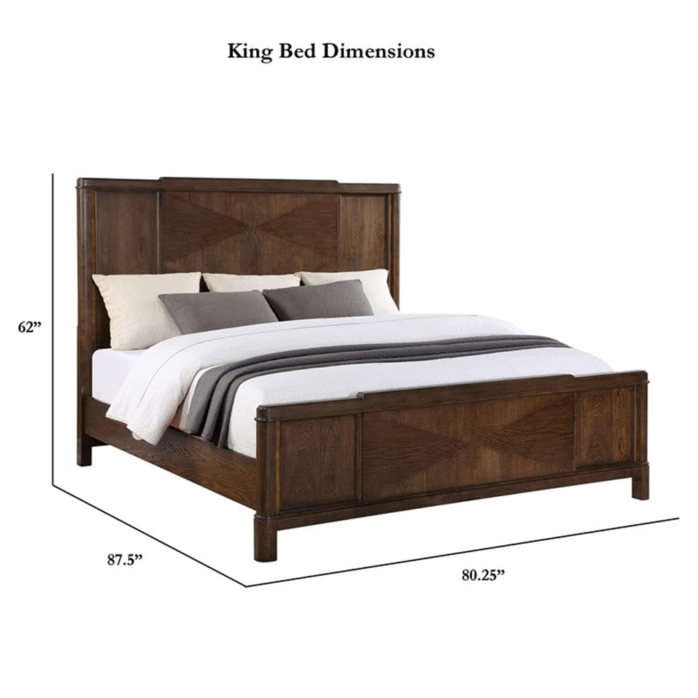 Steve Silver Milan Walnut Brown Wood King Bed