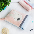 [Pink Rabbit] Fleece Throw Blanket Pillow Cushion / Travel Pillow Blanket (28.3
