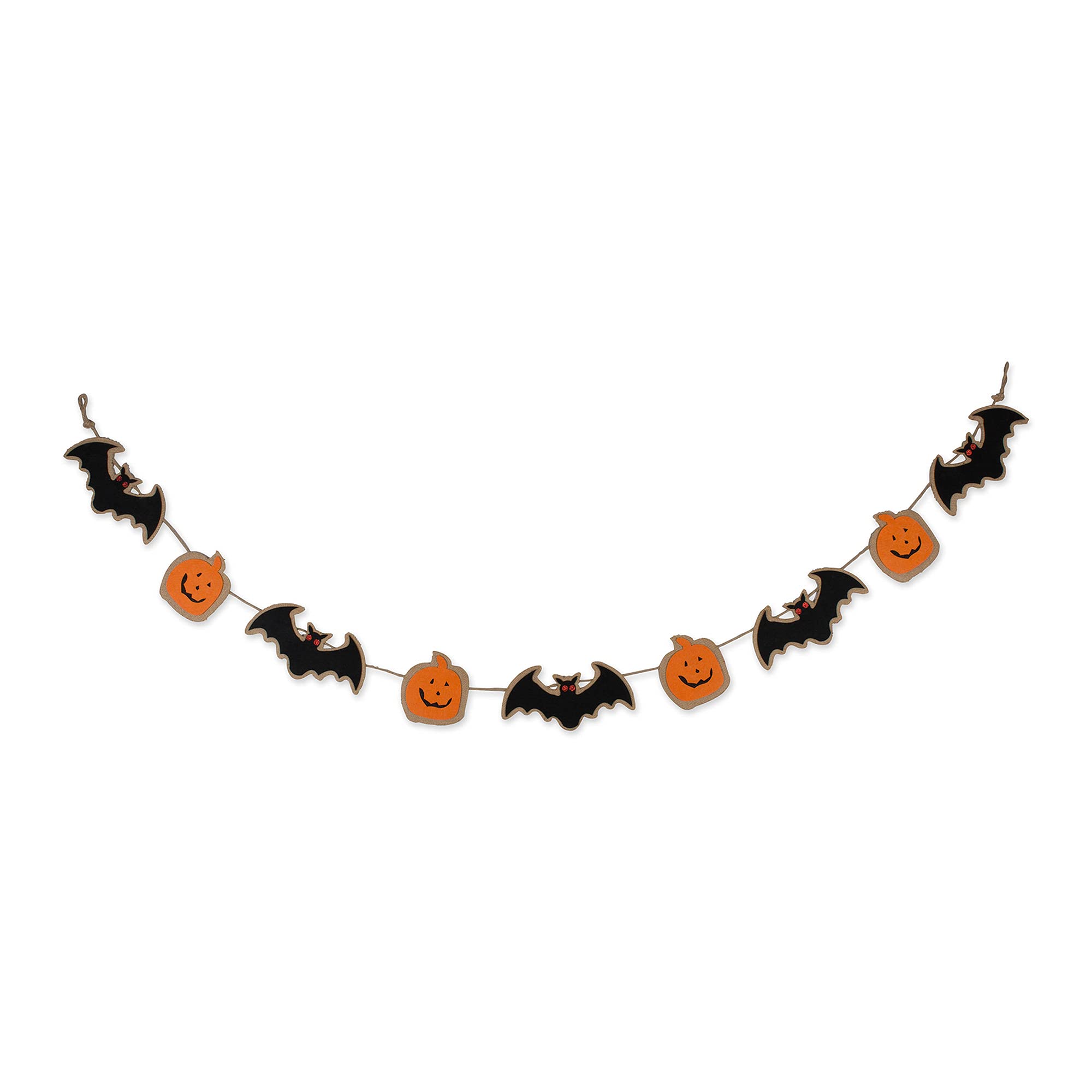 DII Fall Home & Party D  cor Spooky Halloween Decorations Indoor & Front Porch, Garland, 72-Inch Length, Bat & Pumpkin
