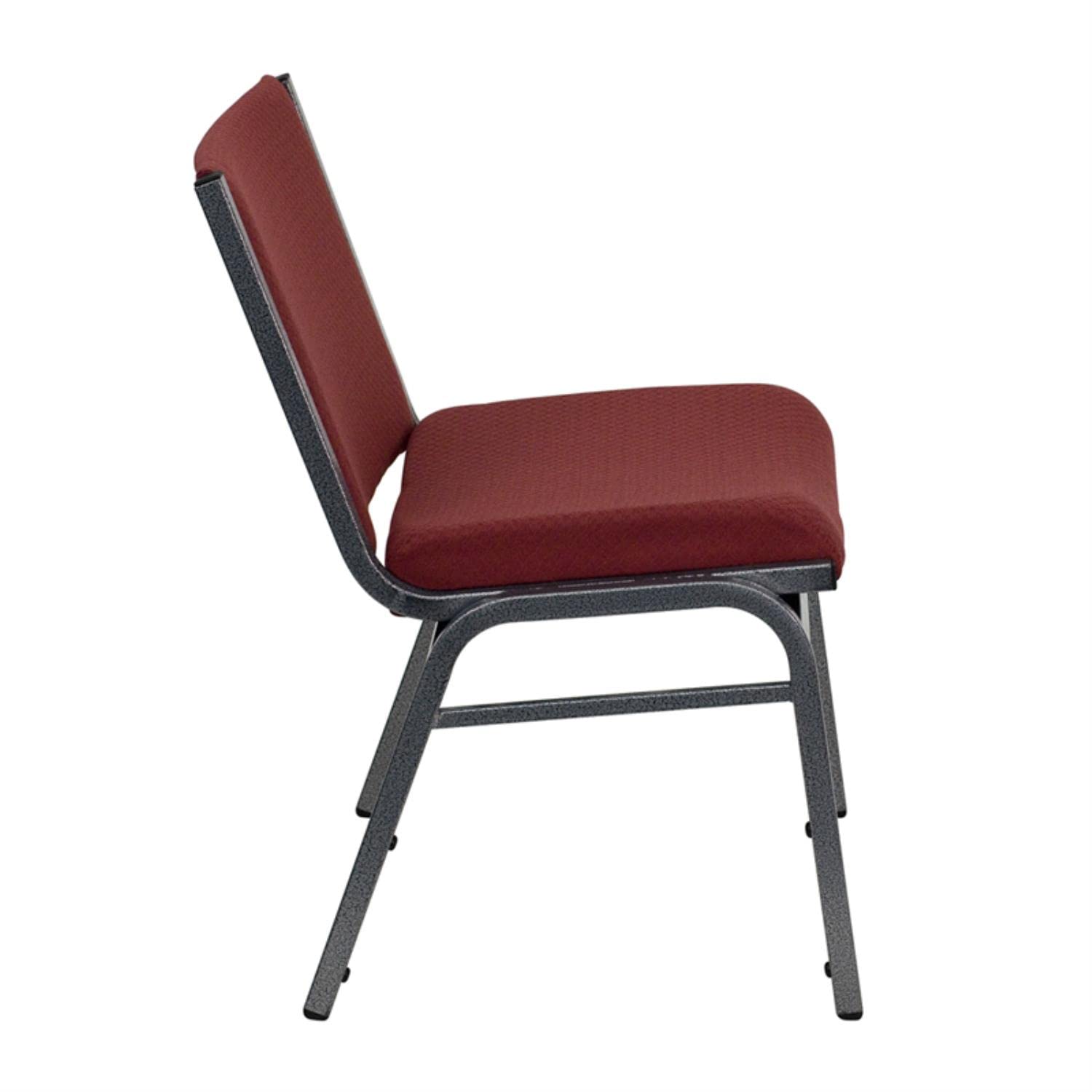 Flash Furniture HERCULES Series Big & Tall 1000 lb. Rated Burgundy Fabric Stack Chair with Ganging Bracket