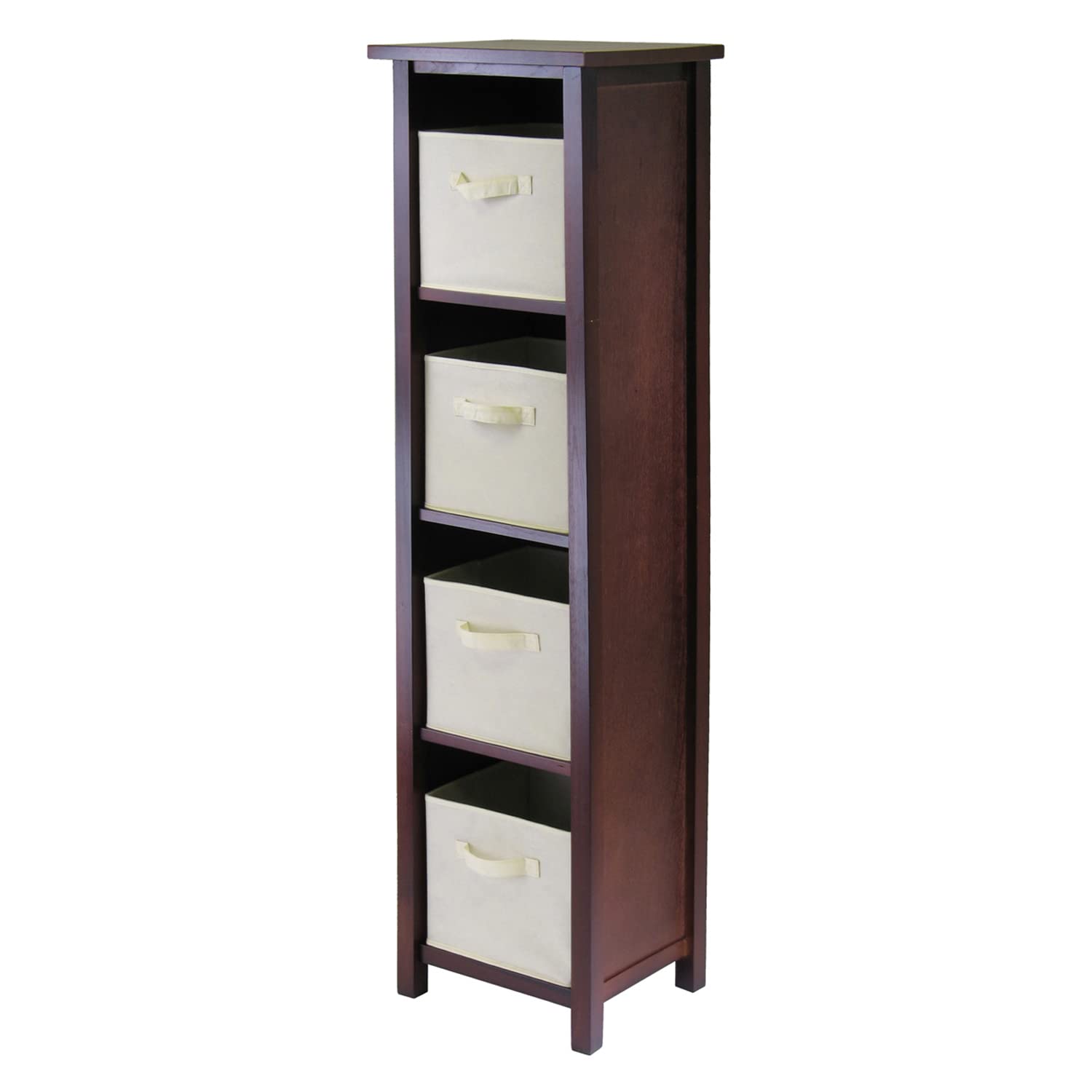 Winsome Verona Storageorganization, 4 Small, Walnutbeige