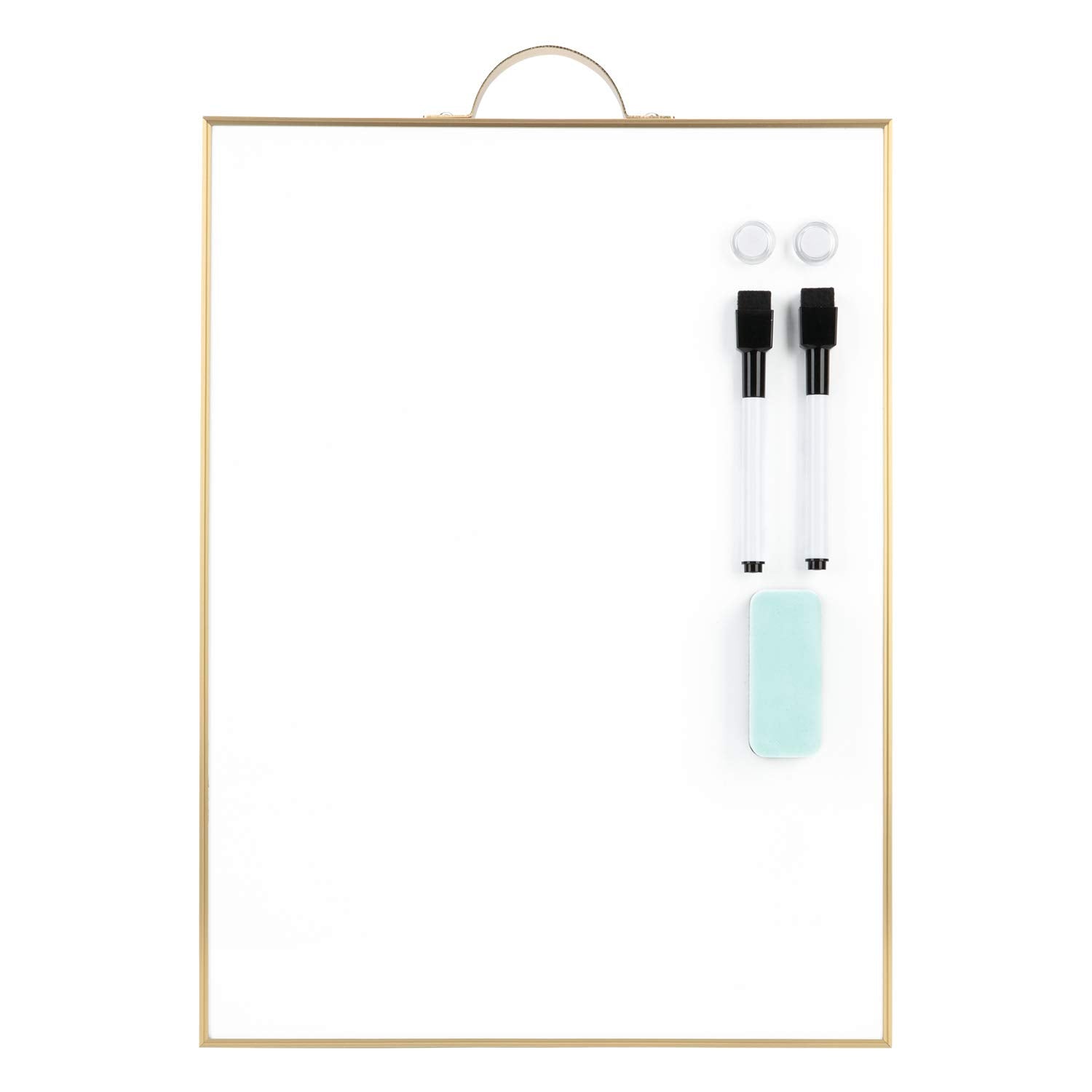 Tsj Office Small White Board - 16' X 12' Portable Gold Aluminum Framed Whiteboard, Magnetic Dry Erase Board With A Handle, To