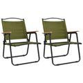 vidaXL Foldable Camping Chairs in Green - Lightweight and Portable Oxford Fabric Outdoor Patio Furniture with Powder-Coated Stee