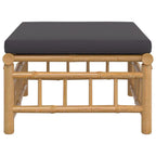 vidaXL Patio Footstool - Bamboo with Dark Gray Cushion, Modular, Comfortable Seating, Easy to Assemble