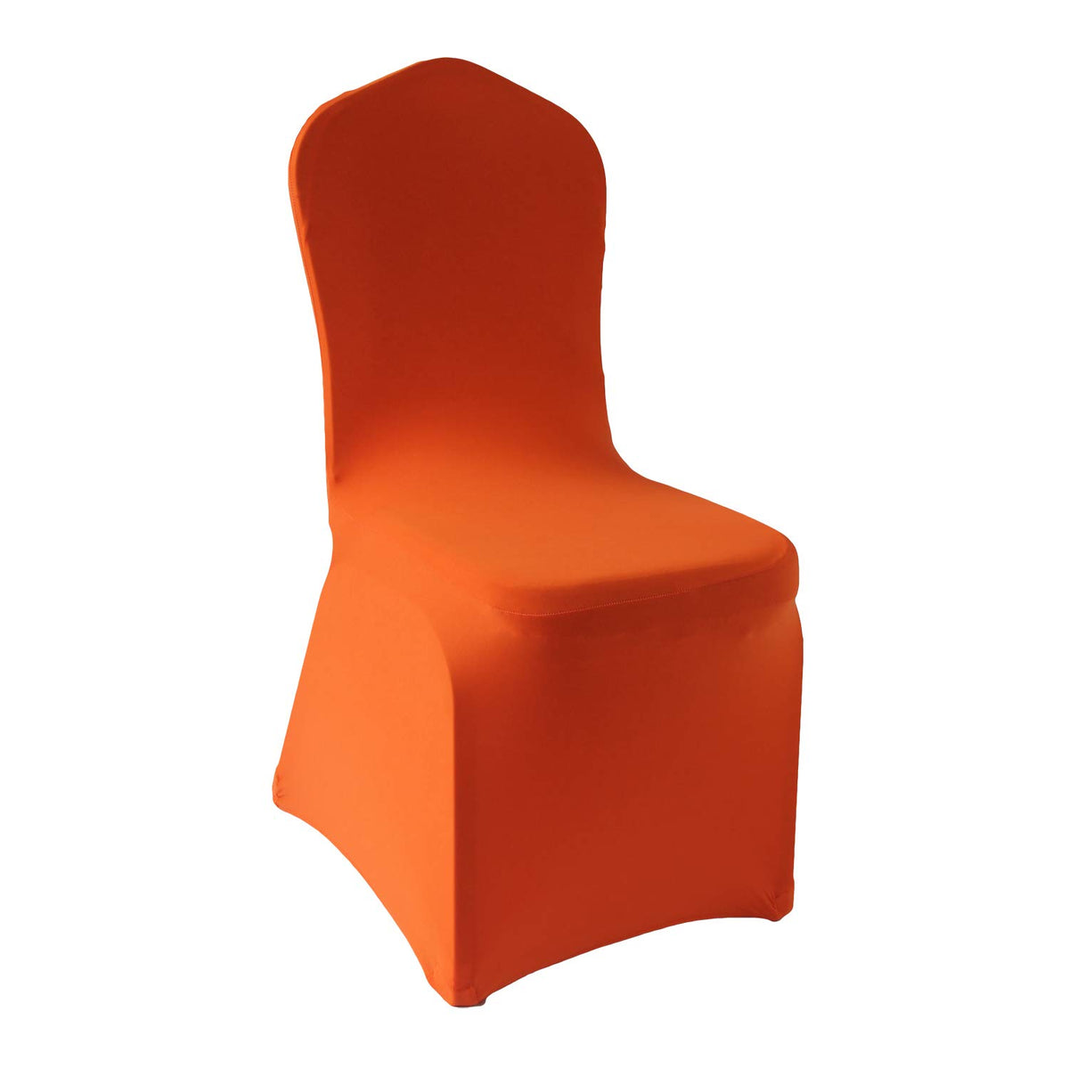 Welmatch Orange Spandex Chair Covers - 12 Pcs Wedding Party Dining Scuba Elastic Chair Covers (Orange, 12)