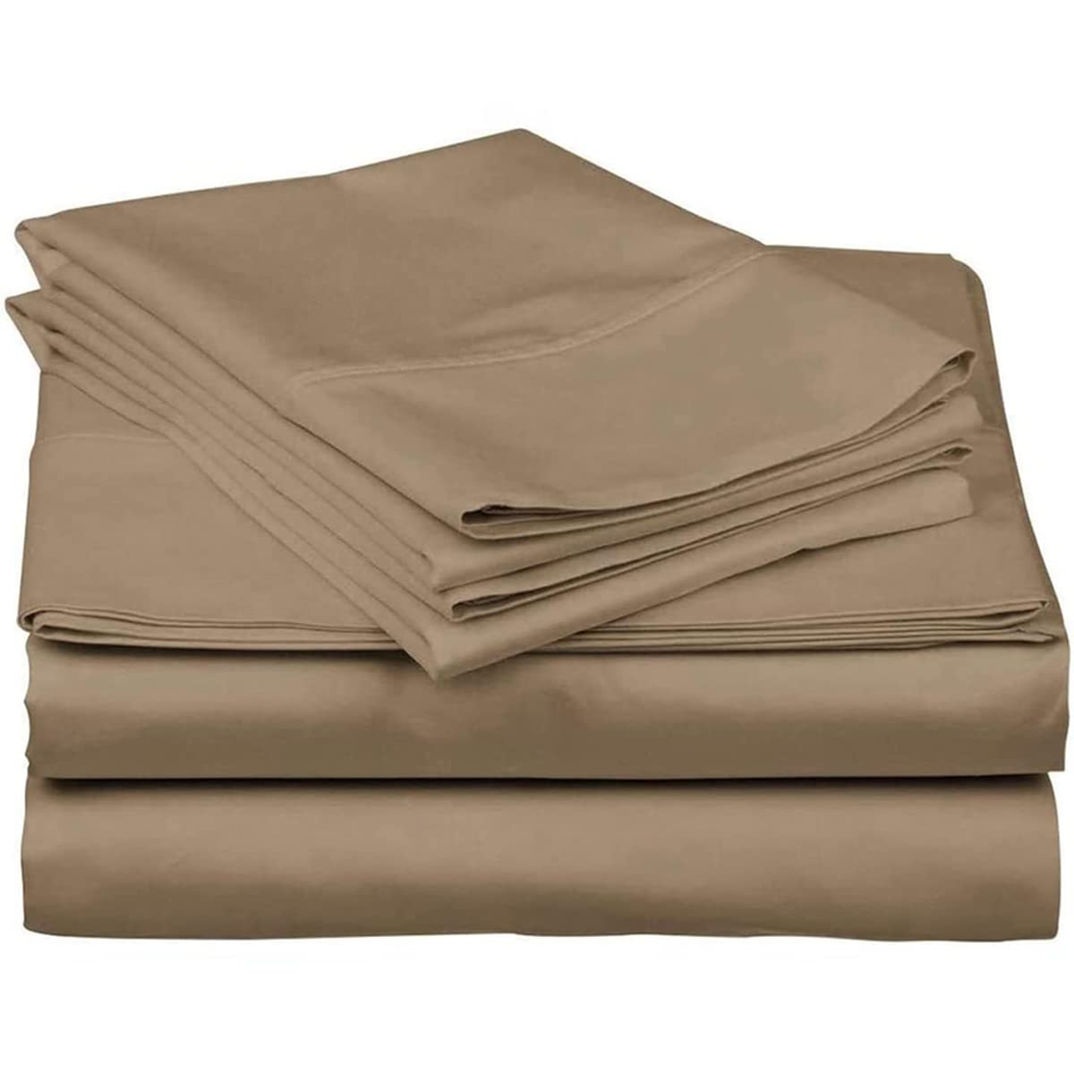 600 Thread Count 100% Long Staple Soft Combed Cotton 4 Piece Sheets Set Queen Size Smooth & Soft Sateen Weave Cool, Breathable P