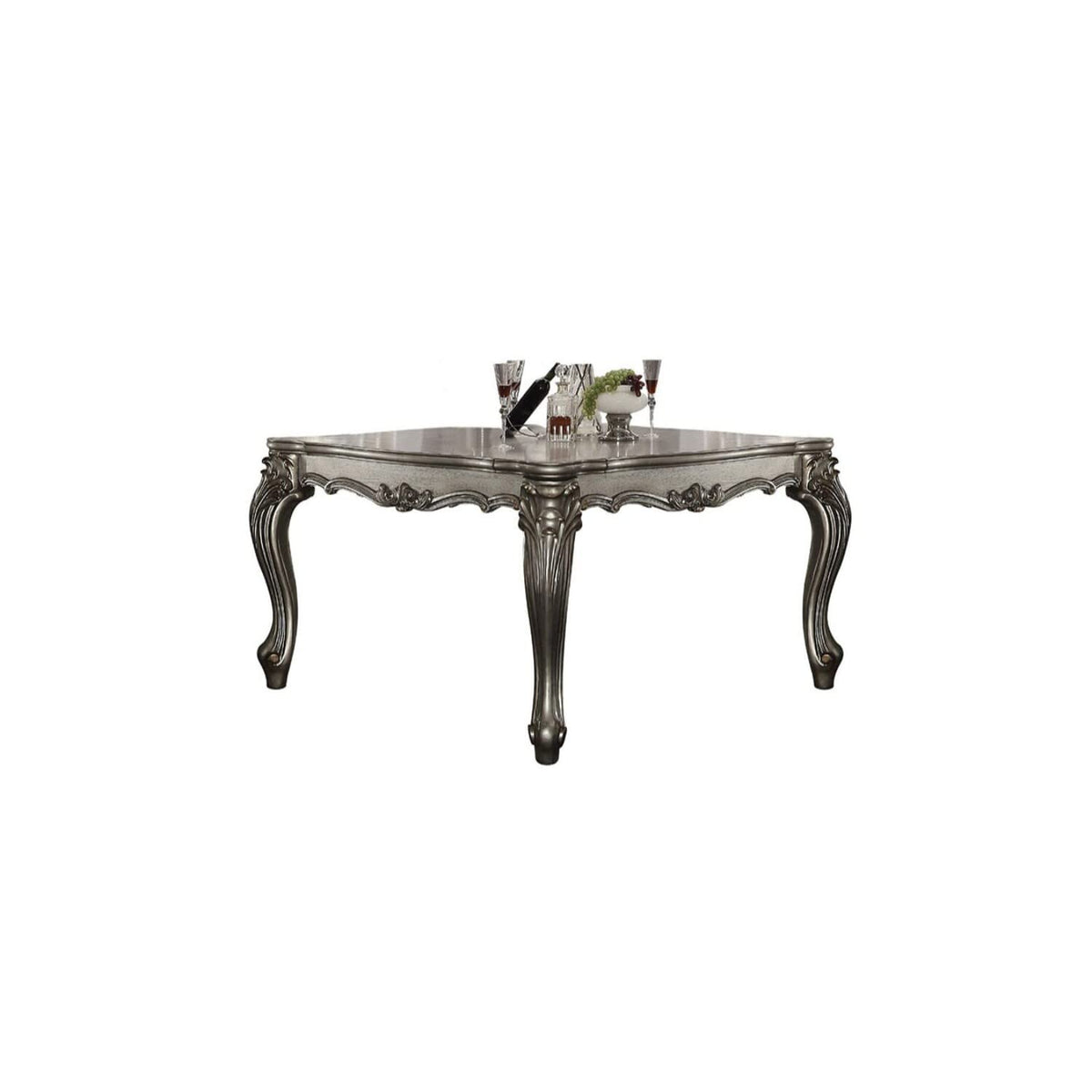 Benjara Benzara Wooden Counter Height Table with Cabriole Legs, Gray
