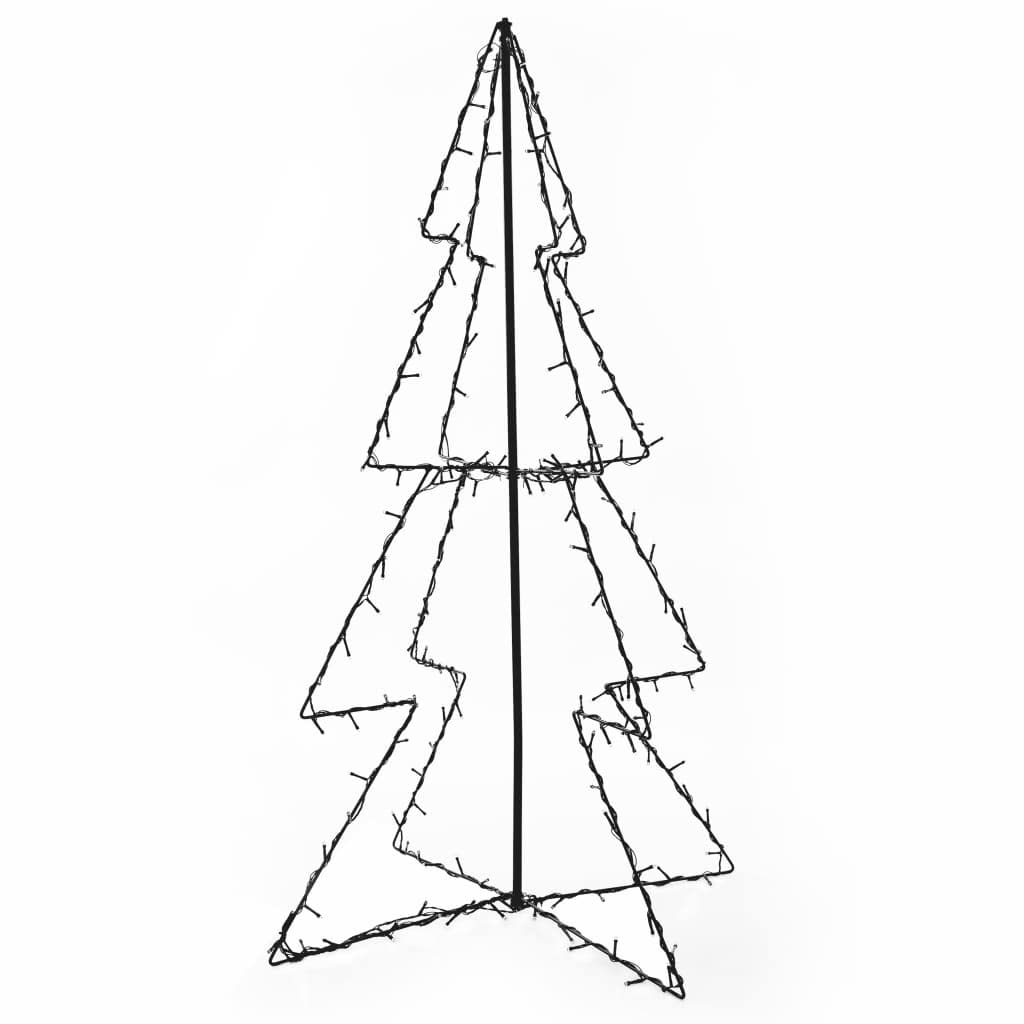 vidaXL LED Christmas Cone Tree - 30.7&quot;x47.2&quot; Indoor and Outdoor Decorative Light, White Warm - 160 High-Powered, Energy-Efficient LEDs - Weather Resistant, with 16.4' Extension Cable