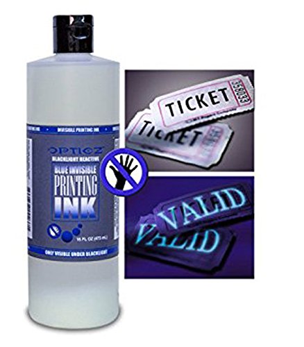 Opticz Industrial Invisible Blue Uv Blacklight Reactive Ink (16 Ounce Bottle)