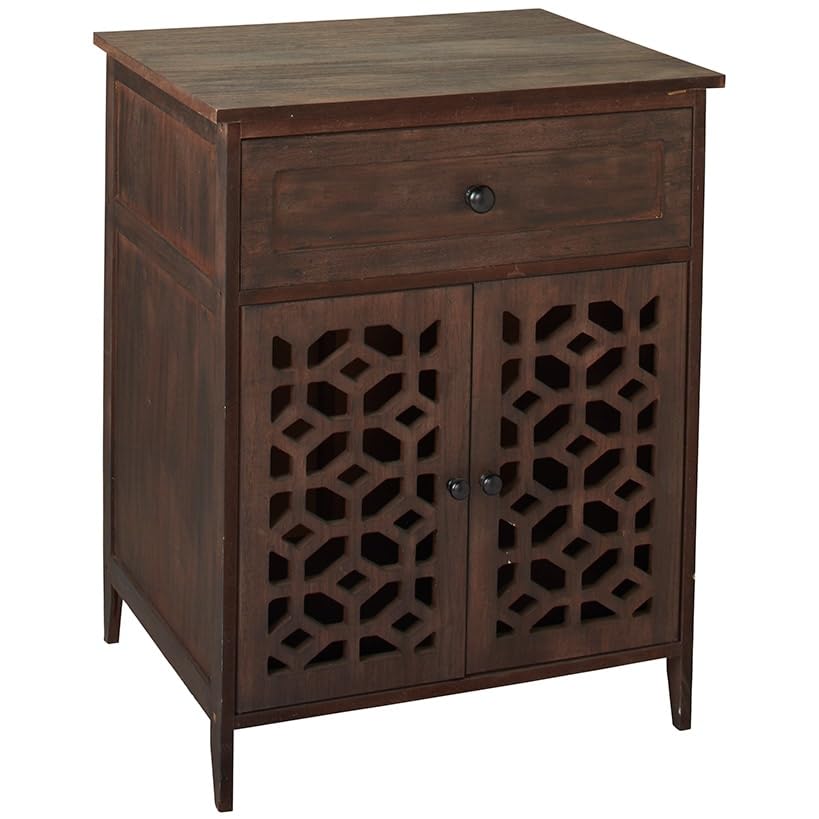 2-Door Carved Wood Cabinet
