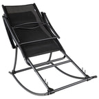 vidaXL Patio Rocking Chair - Steel and Textilene Reclining Garden Chair with Adjustable Positions – Folding, Lightweight & Portable for Outdoor/Indoor, Beach, Camping, Black