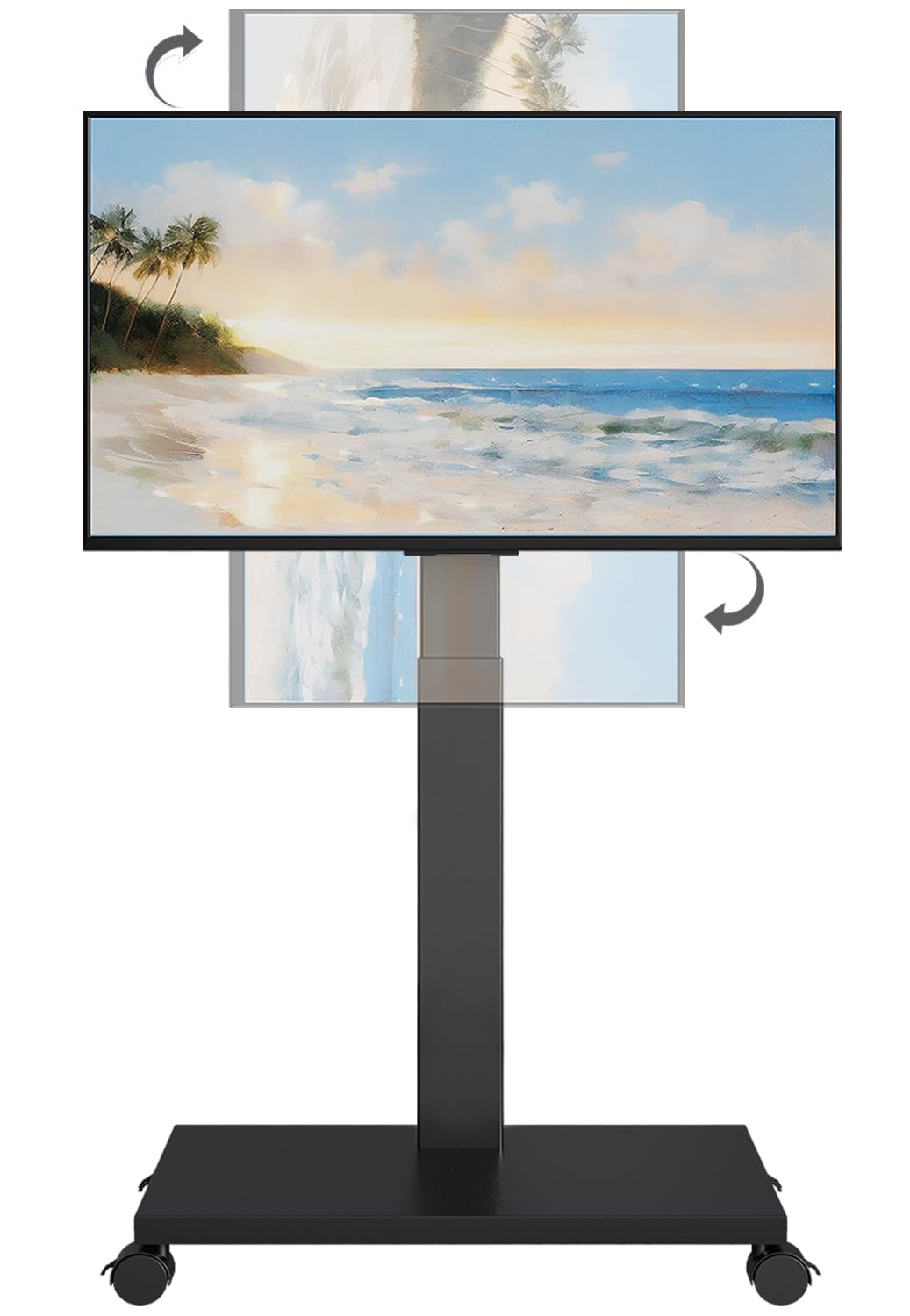 Neothm Heavy-Duty Rolling Tv Stand For 32-75 Inch Tvs - Mobile Tv Cart With 60 Swivel, Height Adjustable, Portrait/Landscape Rot