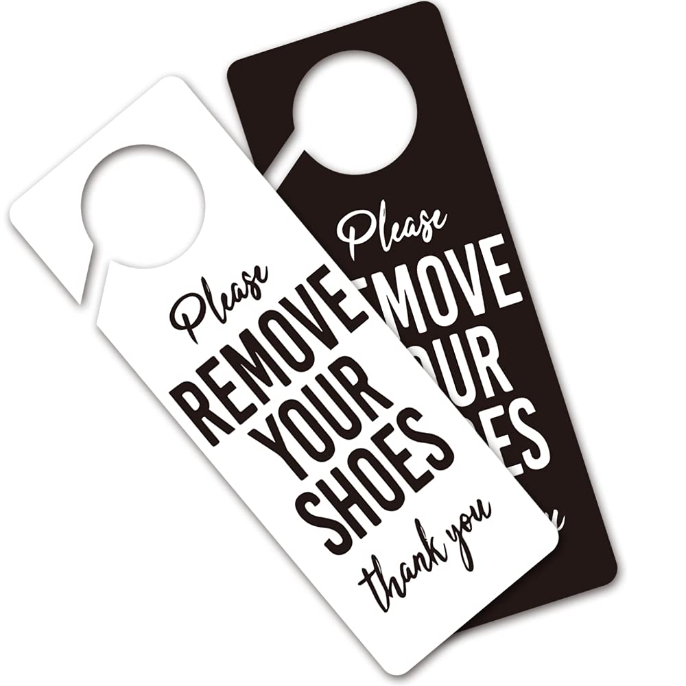 Funny Please Remove Your Shoes Door Hanger Sign, 2 Pack(Double Sided) Please Do Not Disturb, Funny Office Decoration, Ideal For