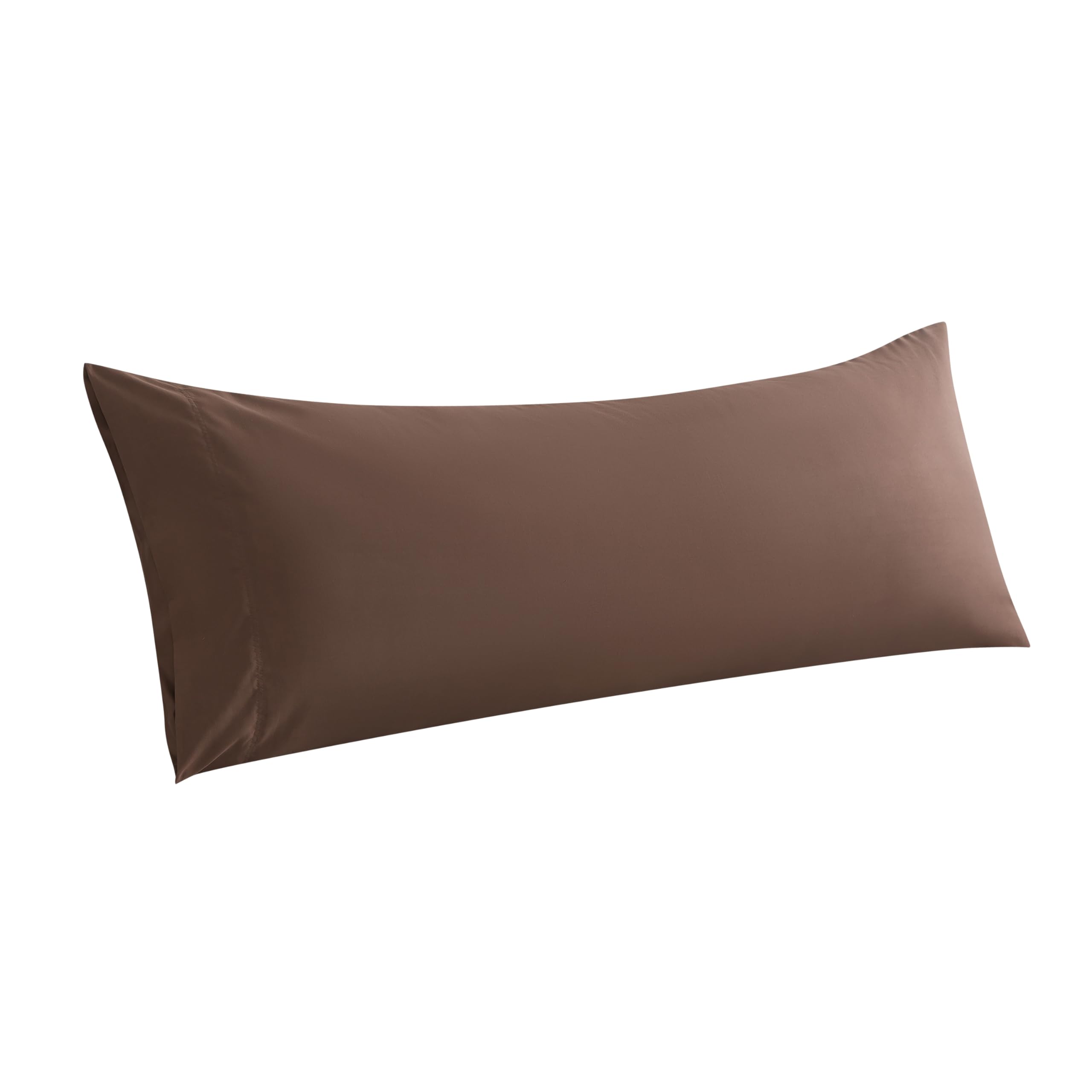 Whatsbedding Body Pillow Cover, Ultra Soft Microfiber Pillowcases, Breathable Long Pillow Case, Envelope Closure - Brown (21X54