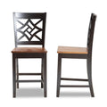 Baxton Studio Nicolette Modern and Contemporary Two-Tone Dark Brown and Walnut Brown Finished Wood 2-Piece Counter Stool Set