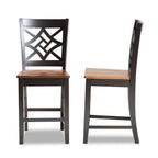 Baxton Studio Nicolette Modern and Contemporary Two-Tone Dark Brown and Walnut Brown Finished Wood 2-Piece Counter Stool Set