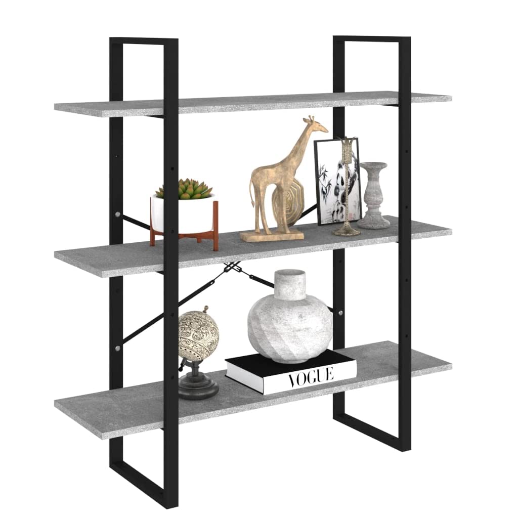 vidaXL Book Cabinet Concrete Gray 39.4&quot;x11.8&quot;x41.3&quot; Engineered Wood