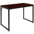 Flash Furniture Tiverton Industrial Modern Desk-Mahogany/Black Commercial Grade Computer Desk-47 Sturdy Home Office Desk-Writing