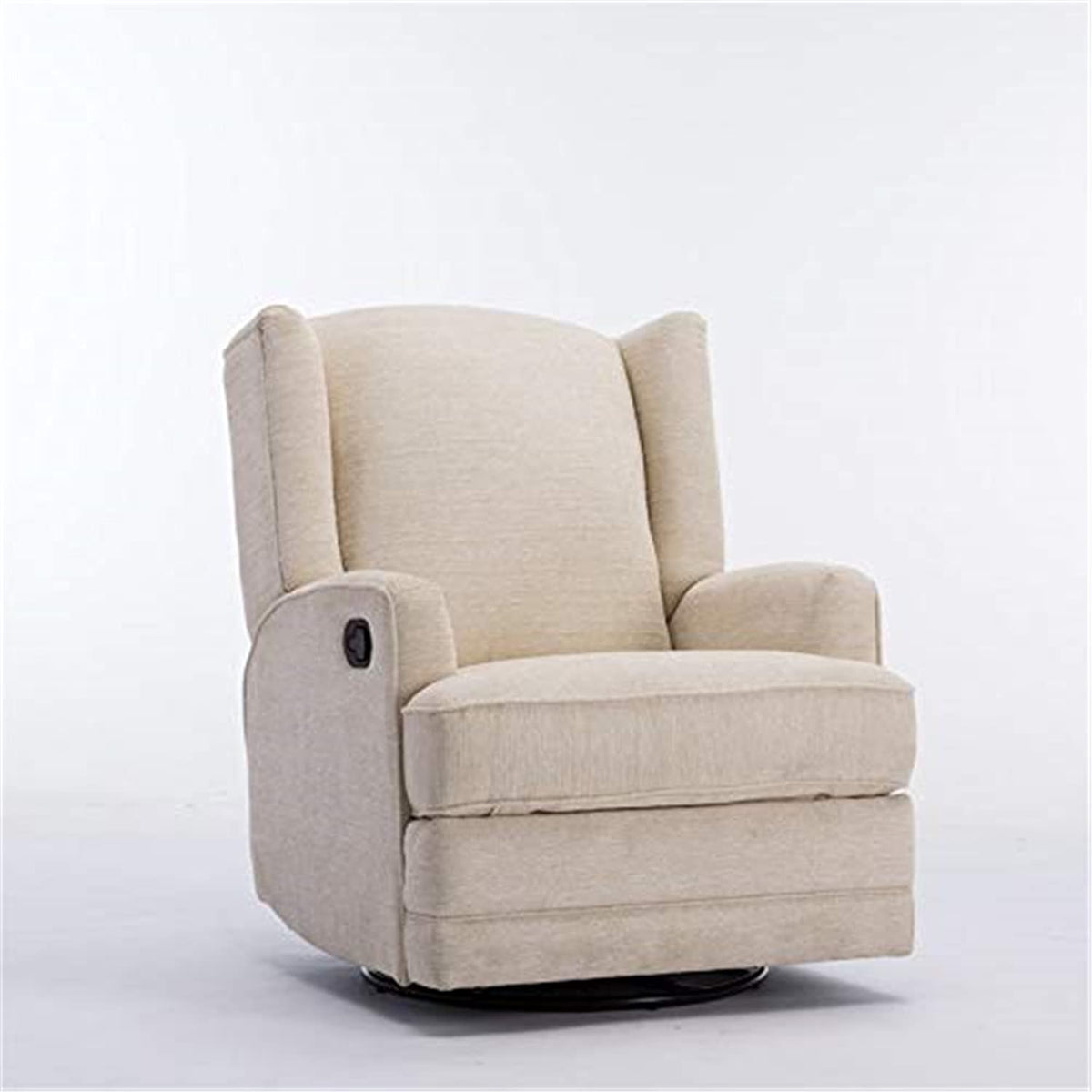 Comfort Pointe Serelda Beige Chenille Wingback Swivel Glider Recliner