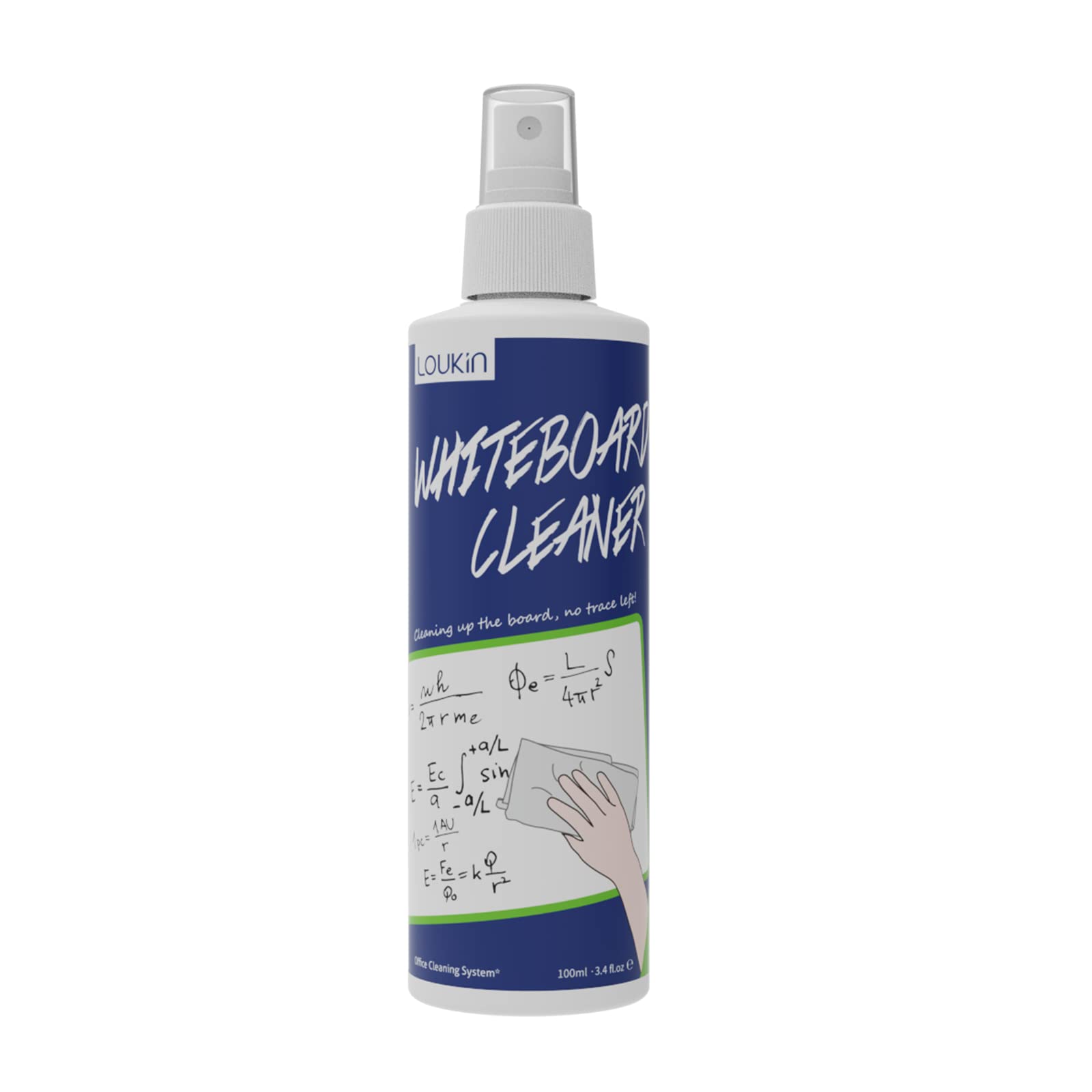 Loukin Non-Toxic Whiteboard Cleaner, 3.4Oz Dry Erase Board Cleaner, Low-Odor White Board Cleaning Spray, Removes Stubborn Marks