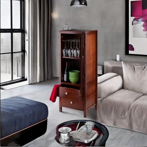 Ergode French Country Style Jelly Cupboard - Ample Storage, Walnut Finish