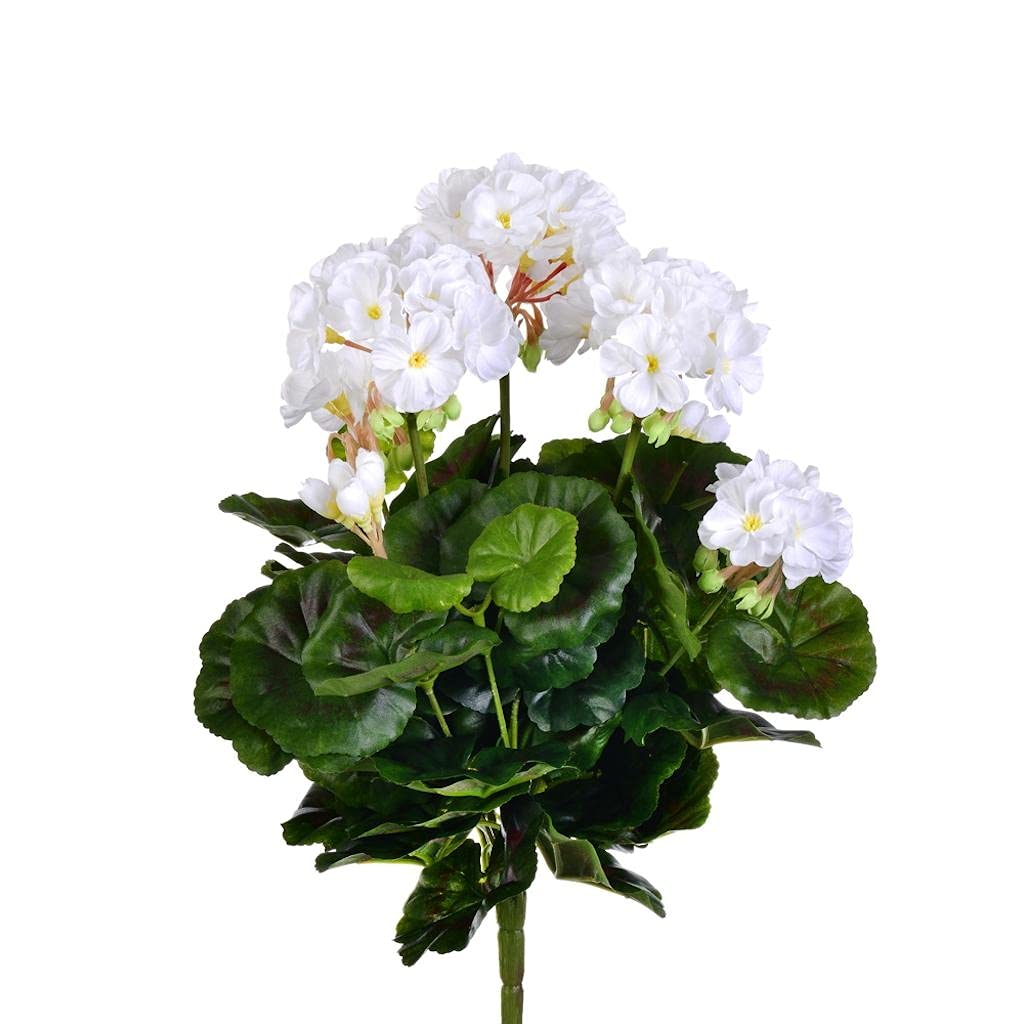 Vickerman 15.25 Artificial White Polyester Geranium Bush