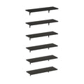 Furinno Rossi 23-Inch Wall Mounted Floating Display Shelves, Espresso, Set of 6