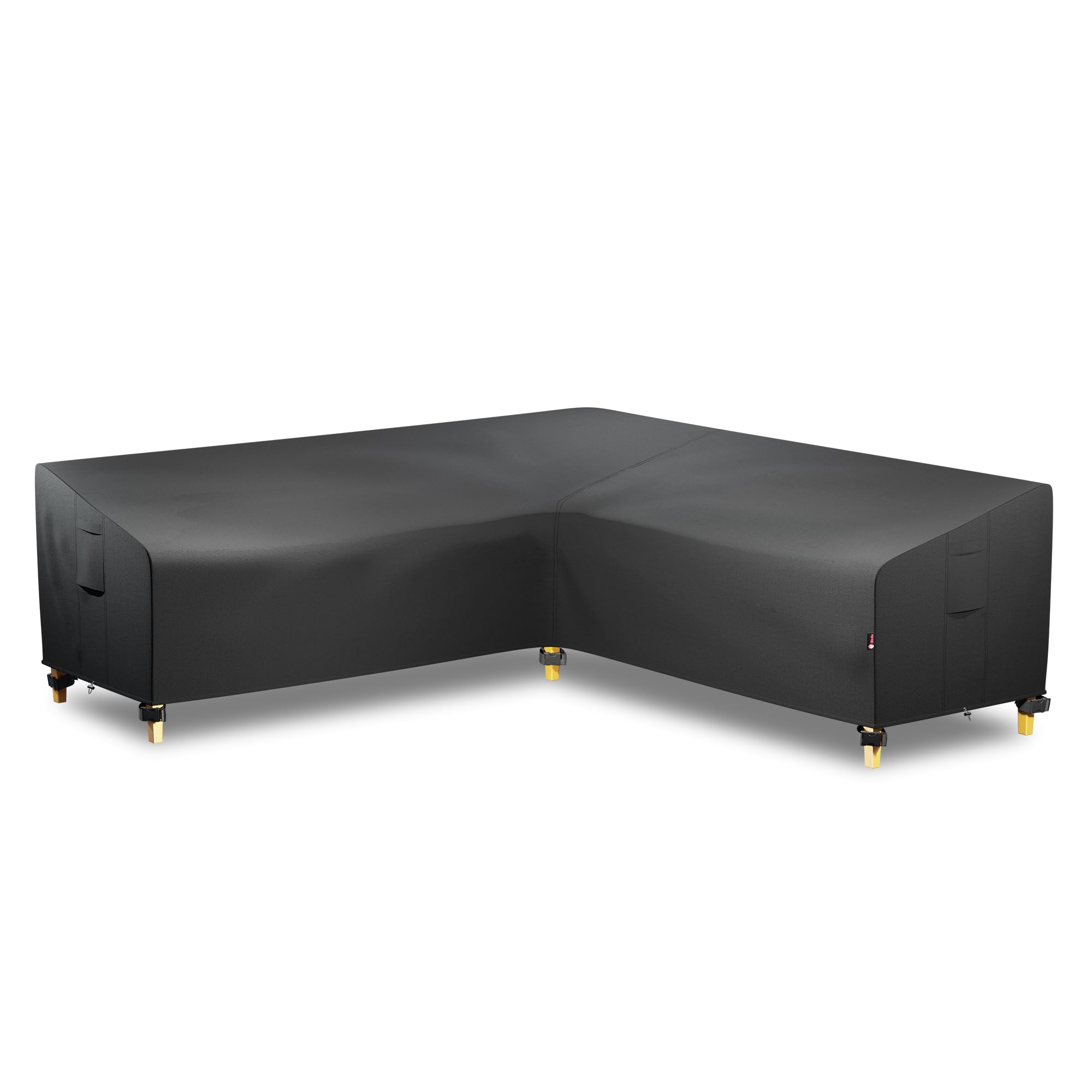 Ibirdie Outdoor Sectional Cover For 85'X85' V-Shaped Patio Sofa Waterproof Weatherproof 600D Heavy Duty Garden Furniture Cover