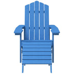 vidaXL HDPE Patio Adirondack Chair with Detachable Footstool in Vibrant Aqua Blue - Weather-Resistant and Low-Maintenance Garden Armchair for Outdoor Living Space