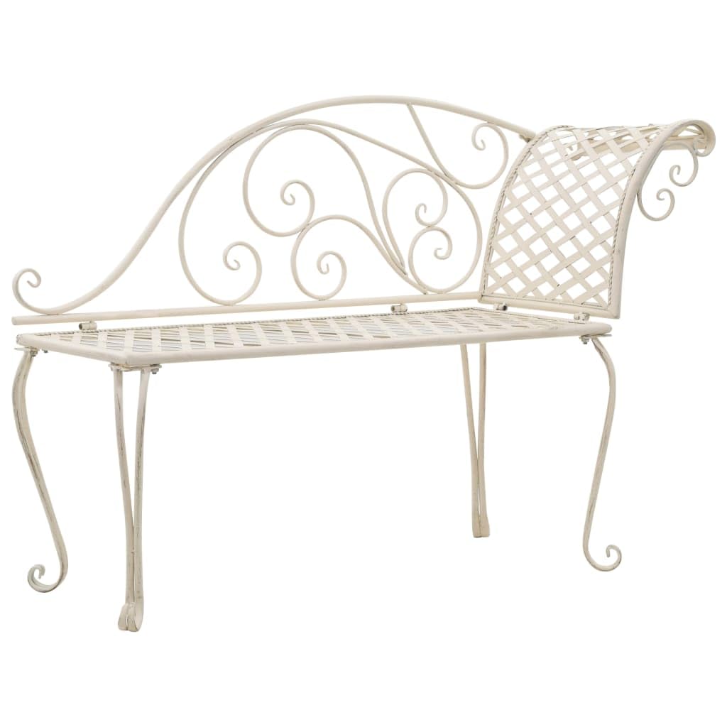 Jinxuny Garden Chaise Lounge 50.4&quot; Metal Antique White