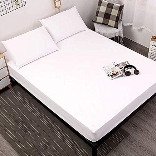 100% Egyptian Cotton 1 Fitted Sheet Only, 400 Thread Count King Size Fitted Sheet White, 16' Deep Pocket, Colorfast Dyes & Shri