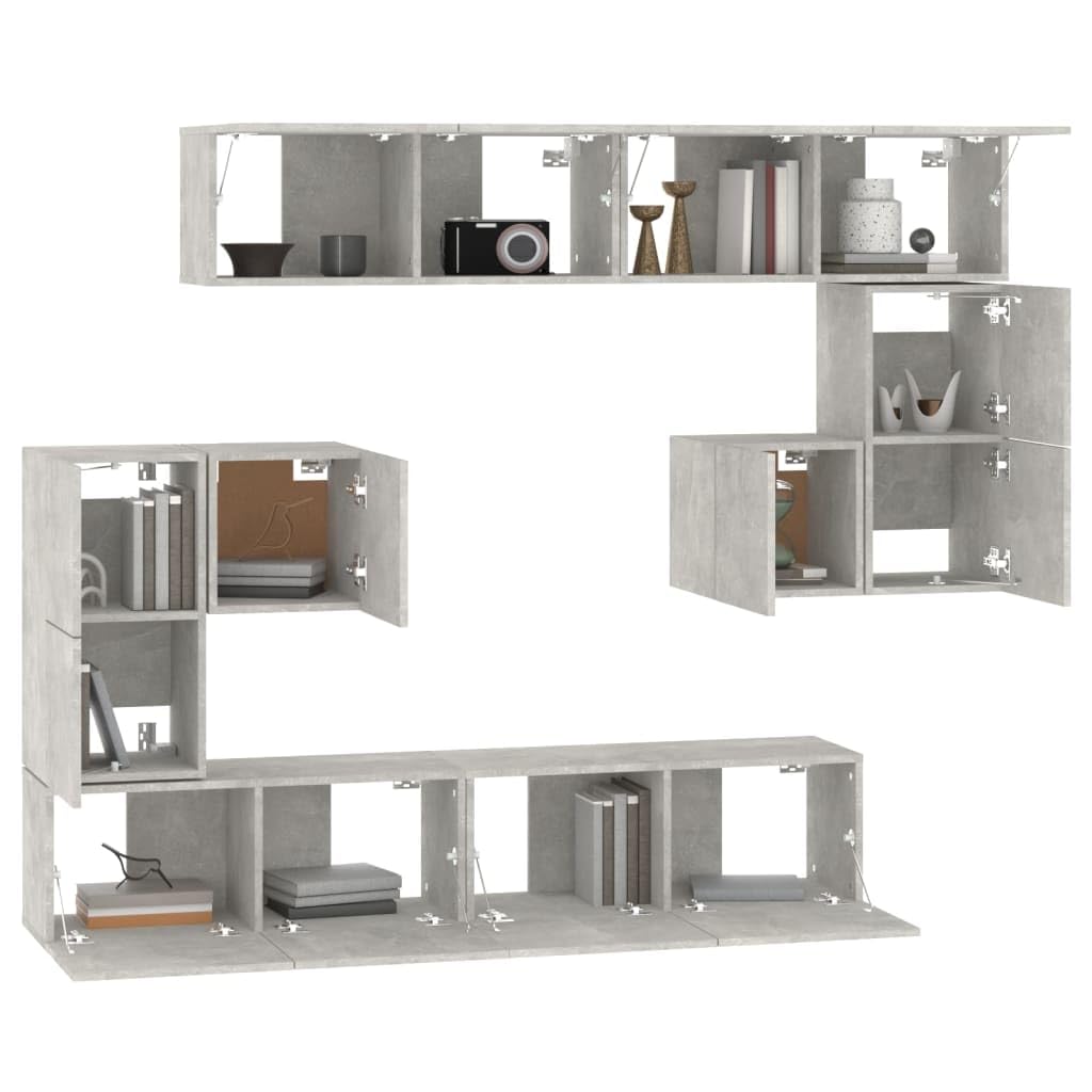 vidaXL Wall-Mounted TV Cabinet Concrete Gray Engineered Wood