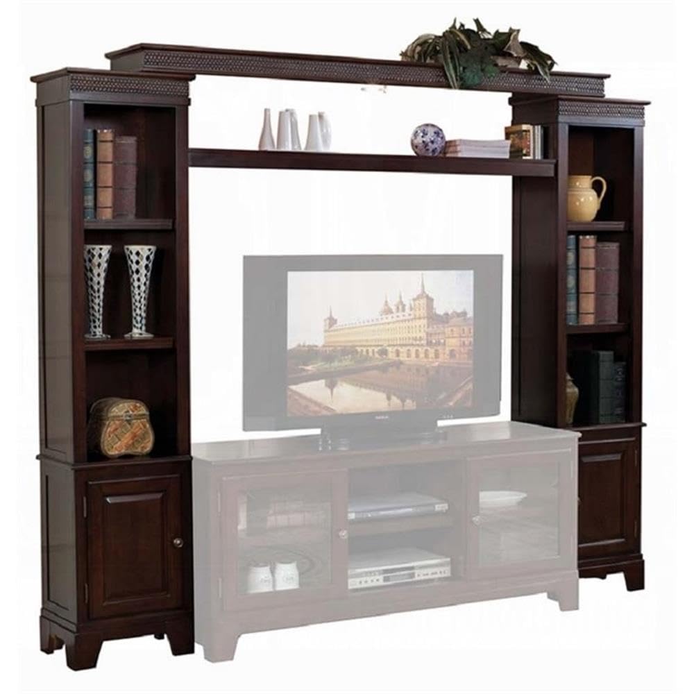 Acme Halden Engineered Wood Entertainment Center with Side Piers/Bridge - Merlot