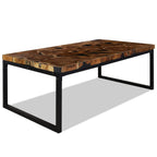 vidaXL Handmade Coffee Table with Black Resin Inlay | Genuine Teak Timber Frame, Rectangular | Modern, Sustainable 43.3"x23.6"x15.7", Perfect for Living Room, Side Table or End Room Table