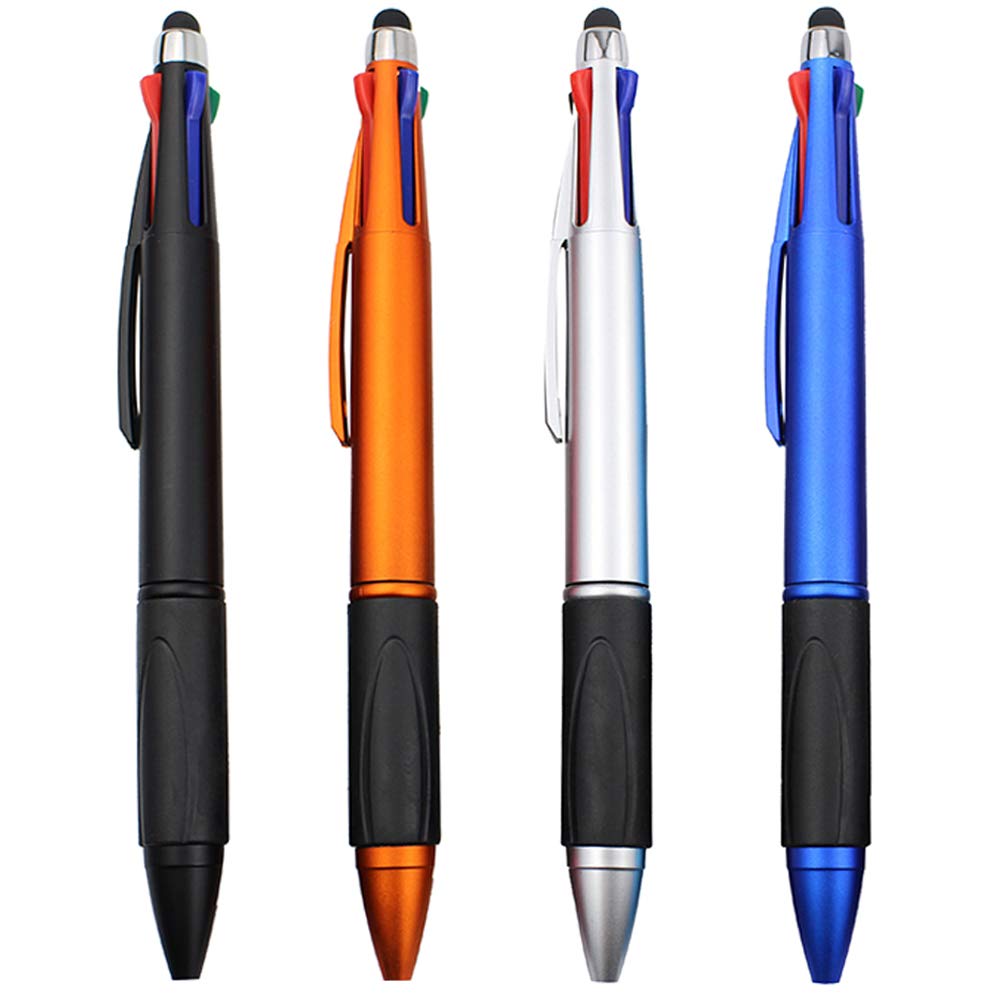 Misibao Stylus Pen For Touch Screen 4 Color Pen In One Multi-Colored Ballpoint Pen Medium Point (1.0Mm) Stylus Pen For Ipad, 4-P