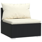 vidaXL Patio Lounge Set Outdoor Sectional Sofa Set 4 Piece Black Poly Rattan