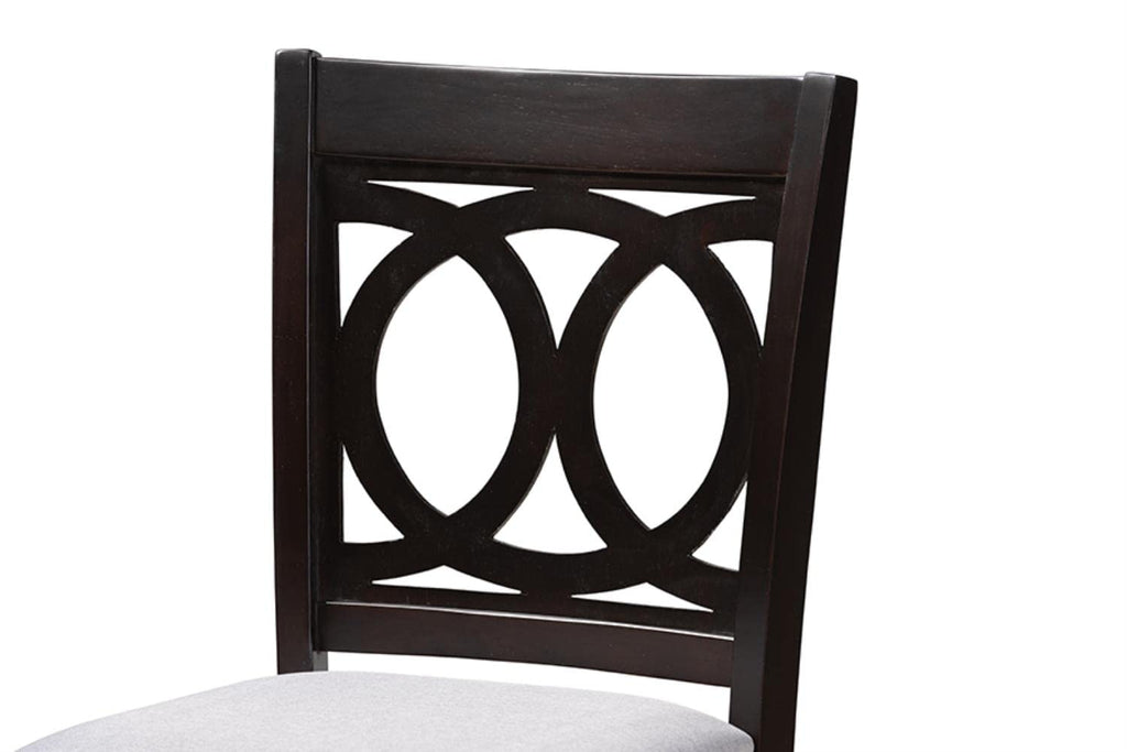 Baxton Studio Lenoir Modern and Contemporary Gray Fabric Upholstered Espresso Brown Finished 5-Piece Wood Pub Set