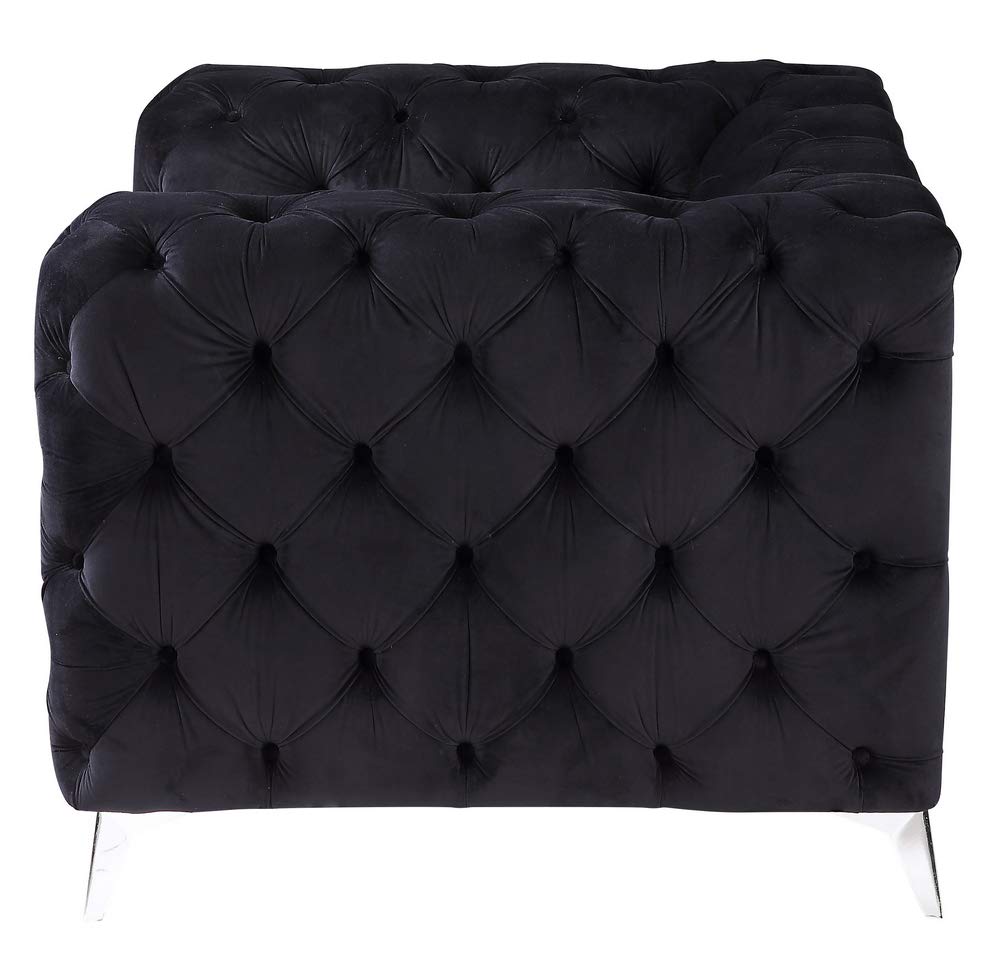 Acme Phifina Button Tufted Velvet Upholstery Chair in Black