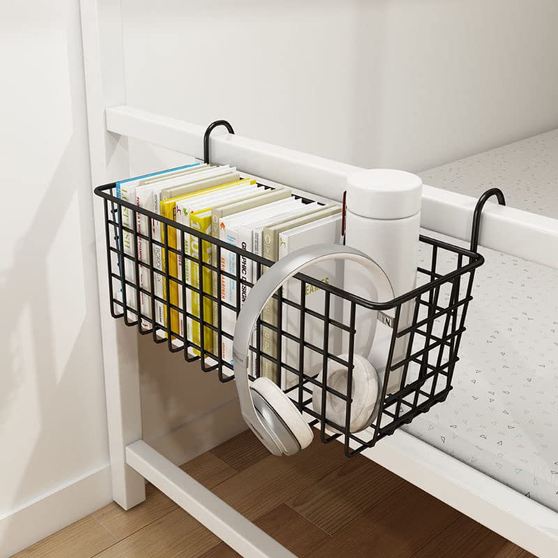 Mosquick Multipurpose Bedside Hanging Storage Basket, Dorm Bed Hanging Basket, Dormitory Iron Mesh Hanging Organizer Caddy For B