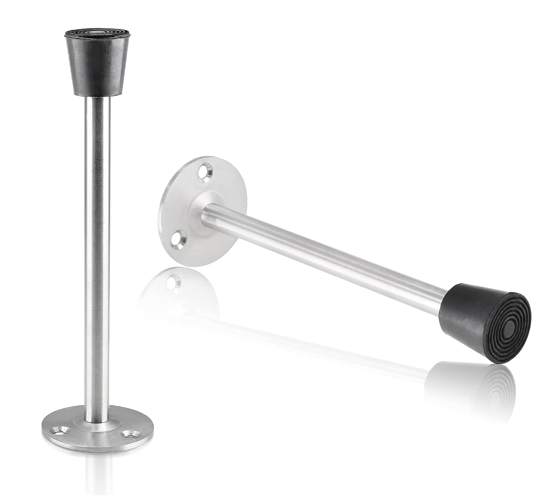 Ldexin 2 Pack Stainless Steel Heavy Duty Door Stop 6' Wall Mounted Door Stopper With Rubber Tip Design Mute For Wall And Door P