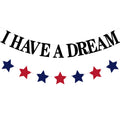 Gilprop I Have a Dream Mlk Garland Banner Blue and Red African American Star Civil Pastor Black History Month Garland Decoration