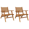 vidaXL 2 pcs Solid Acacia Wood Patio Chairs - Brown Wooden Dining Chairs - Durable and Easy-to-Clean - Relax Chair for Garden, Patio, Deck.