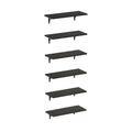 Furinno Rossi 18-Inch Wall Mounted Floating Display Shelves, Espresso, Set of 6